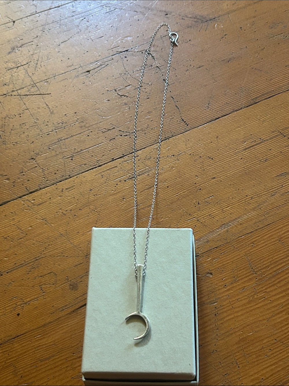 Silver Crescent Moon Pendant Necklace - Sickle scythe Sailor Moon dark feminine